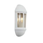 Ansell LED Vägglampa Latina Halv Lykta Vit - Passande för E27 upp till 42W | IP65 - Ljussensor