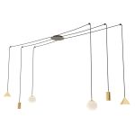 Emibig Pendellampa Fuji Stål Guld | Passande för 2x E14 - Max 10W, 2x GU10 - Max 10W, 2x GX53 - Max 10W