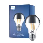Philips Classic LED Lampa E27 Päron Mirror 7.2W 650lm 650lm - 827 Extra Varm Vit | Dimbar - Ersättare 60W
