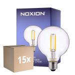 Flerpack 15x Noxion Lucent LED E27 Globe Filament Klar 7W 806lm - 827 Varm Vit | Ersättare 60W