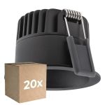 Flerpack 20x Ledvance LED Spot Mörklight Aluminium Svart 8W 680lm 36D - 930 Varm Vit | Utskärning   68mm - IP44 - Bästa färgåtergivning - Dimbar