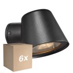 Flerpack 6x Nordlux Aleria Vägglampa Metall Svart | IP44 - Passande för GU10