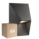 Flerpack 6x Nordlux Pontio Vägglampa Aluminium Svart | IP54 - Passande För 1x GU10