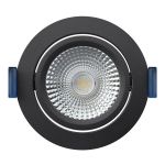EcoDim Infälld Spot Svart 6W 450lm 60D 827- 860 Justerbar Vit | RGB - 85mm - Utskärning   75mm - IP54 - Zigbee Dimbar