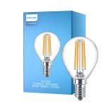 Philips Corepro LED Lustre E14 boll Filament Klar 6.5W 806lm - 827 Extra Varm Vit | Ersättare 60W