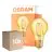 Flerpack 10x Osram Vintage 1906 LED E27 Päron Filament Guld 7.5W 865lm - 825 Extra Varm Vit | Ersättare 60W