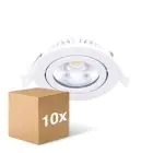 Flerpack 10x Noxion LED Lutningsbar Slim Spot Vit Runda 6W 350lm 60D - 920-930 Dim To Warm | 85mm - IP54 - Dimbar - Bästa Färgåtergivning