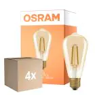 Flerpack 4x Osram Vintage 1906 LED E27 Edison Filament Guld 7.2W 806lm - 824 Extra Varm Vit | Ersättare 60W