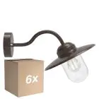 Flerpack 6x Nordlux Luxembourg Vägglampa Metall och Glas Rostig | IP54 - Passande för E27