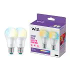 Dubbelpack 2x WiZ Smart LED E27 Päron Matt 8W 806lm | Bästa Färgåtergivning - Dimbar - Ersättare 60W