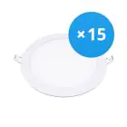 Flerpack 15x Bright Choice LED Downlight UltraSlim 15W 1200lm 110D - 840 Kallvit | 190mm - Utskärning   175mm